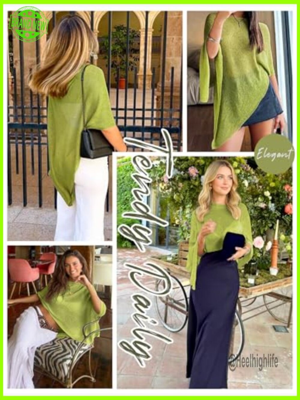 Sheer Crochet Poncho Swimsuit Cover Up Off Shoulder Top Beach Vacation Outfit - Picture 6 of 7